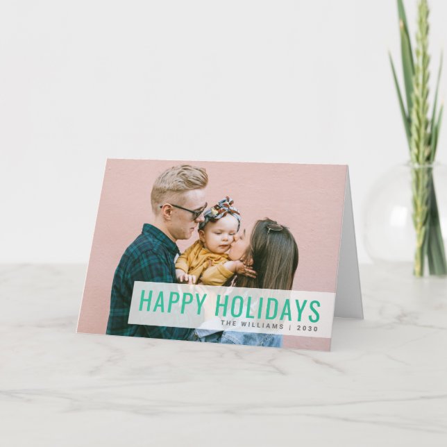 Holiday Modern Photo | Fun Stylish Family Coral (Front)