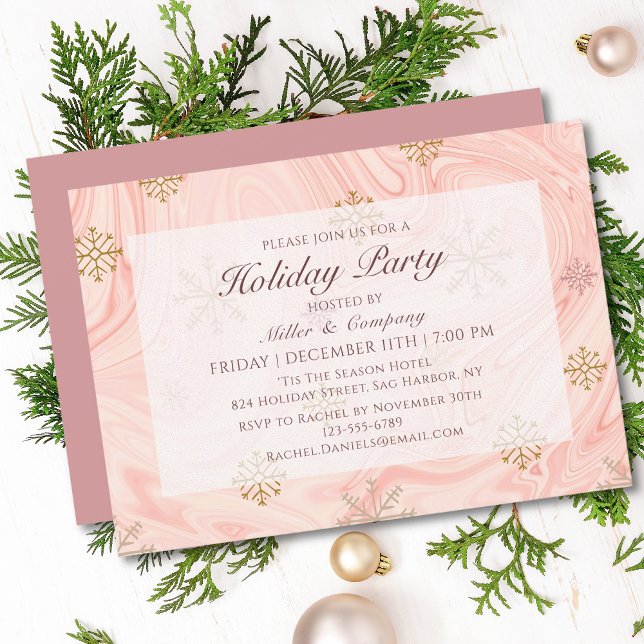 Holiday Modern Pink Chic Corporate Christmas Party Invitation (Creator Uploaded)