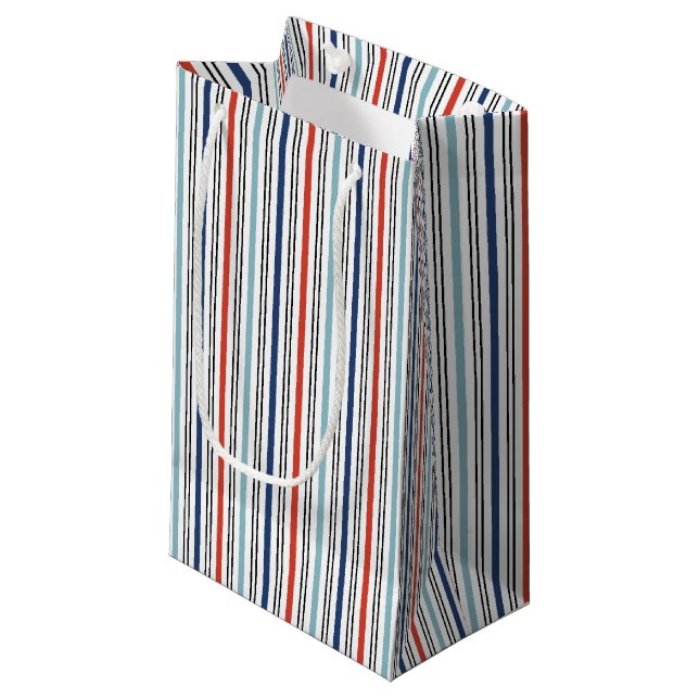 Holiday Modern Stripes Gift Bag (Front Angled)
