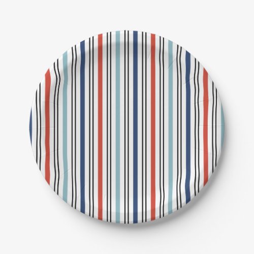 Holiday Modern Stripes Paper Plate