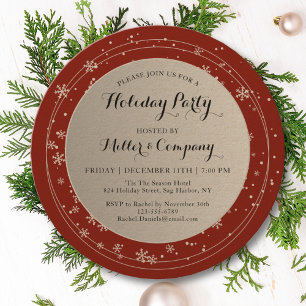 Holiday Modern Winter Corporate Christmas Party In Invitation
