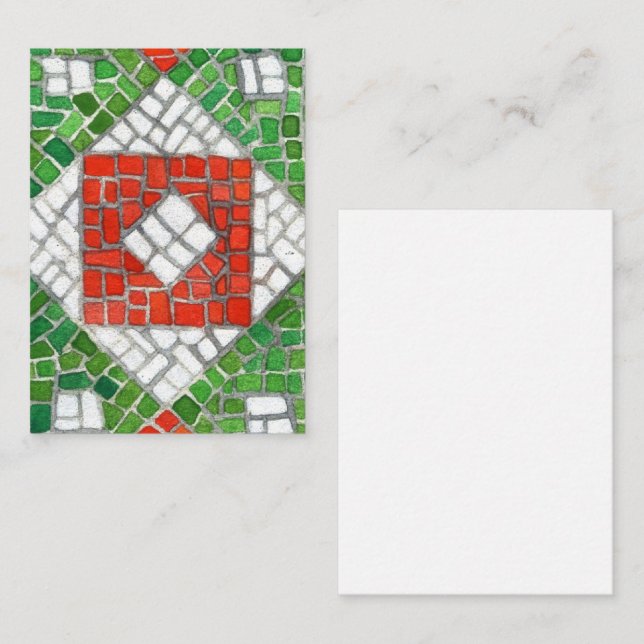 HOLIDAY MOSAIC 3.5x2.5 Flat Note Card / Vertical (Front/Back)