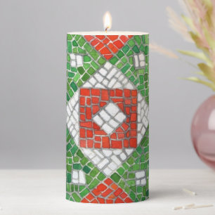 HOLIDAY MOSAIC 3x6 Pillar Candle