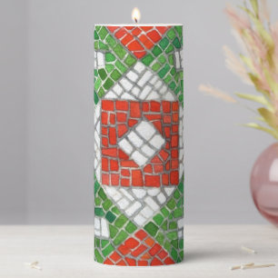 HOLIDAY MOSAIC 3x8 Pillar Candle