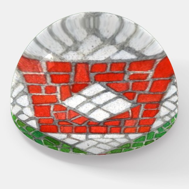 HOLIDAY MOSAIC Dome Paperweight (Angled)
