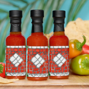 HOLIDAY MOSAIC Hot Sauce Bottle Favors