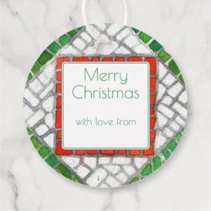 HOLIDAY MOSAIC Round Gift Tags
