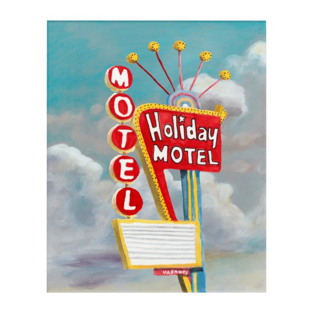 Holiday Motel Sign Acrylic Print (Front)
