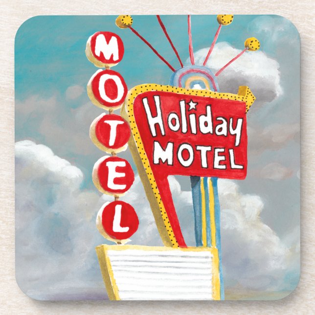 Holiday Motel Sign Beverage Coaster (Front)