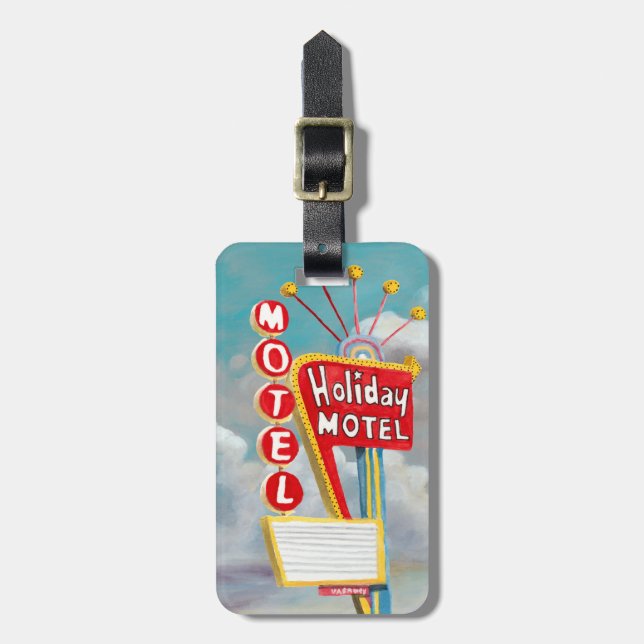 Holiday Motel Sign Luggage Tag (Front Vertical)