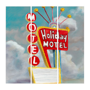 Holiday Motel Sign Triptych
