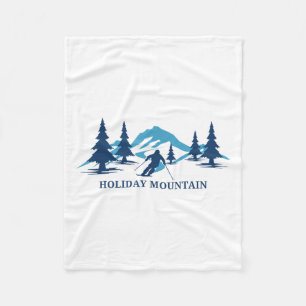 Holiday Mountain New York Ski Resort Skiing Skier Fleece Blanket