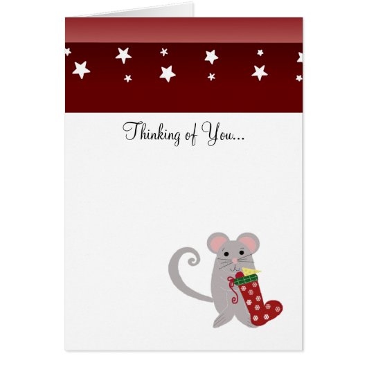 Holiday Mouse with Red Stocking (Front)
