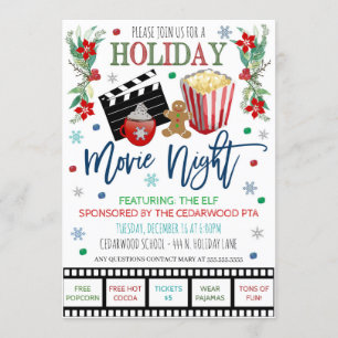 Holiday Movie Night Invitation