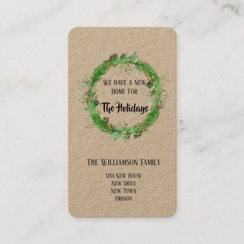 Holiday  Moving Announcement Kraft Paper  Cards