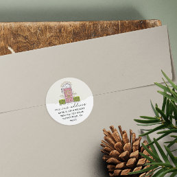 Holiday Moving Announcement Return Address Classic Round Sticker