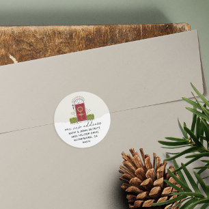 Holiday Moving Announcement Return Address Classic Round Sticker