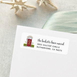 Holiday Moving Announcement Return Address Label