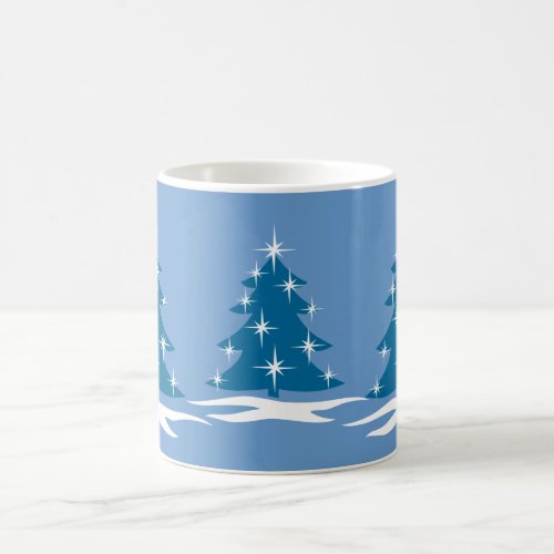 Holiday Mug Coffee Cup Festive Blue Christmas Cup
