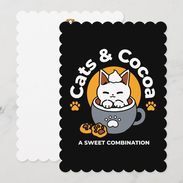 Holiday Mug Design with Cozy Cat and Paw Cookies (Front/Back)