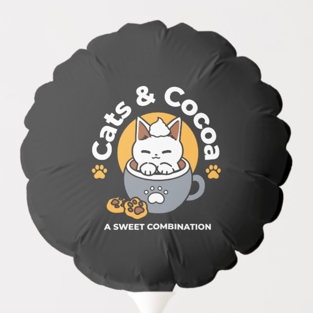 Holiday Mug Design with Cozy Cat and Paw Cookies Balloon (Back)