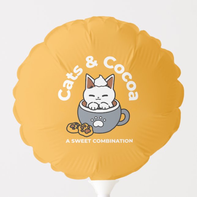 Holiday Mug Design with Cozy Cat and Paw Cookies Balloon (Front)