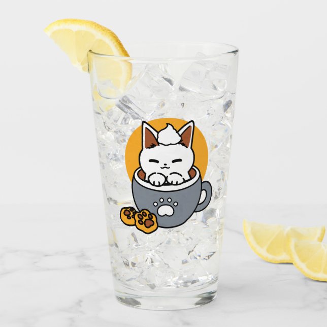 Holiday Mug Design with Cozy Cat and Paw Cookies Glass (Front Ice)