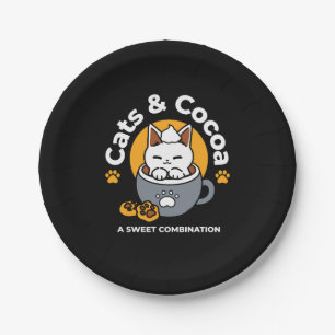 Holiday Mug Design with Cozy Cat and Paw Cookies Paper Plates