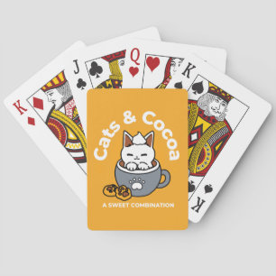 Holiday Mug Design with Cozy Cat and Paw Cookies Poker Cards