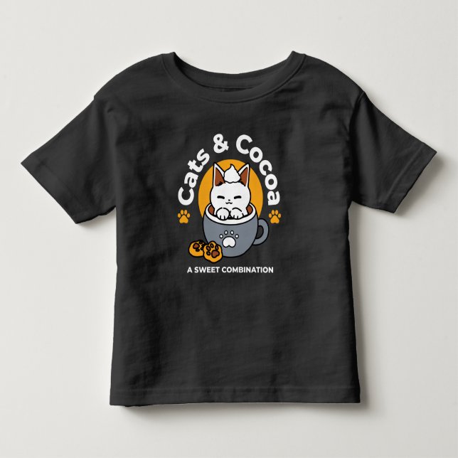 Holiday Mug Design with Cozy Cat and Paw Cookies Toddler T-shirt (Front)