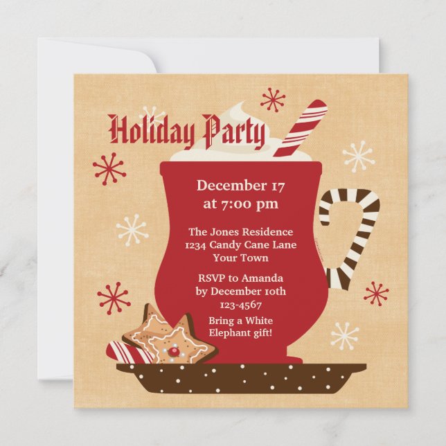 Holiday Mug Party Invitation (Front)