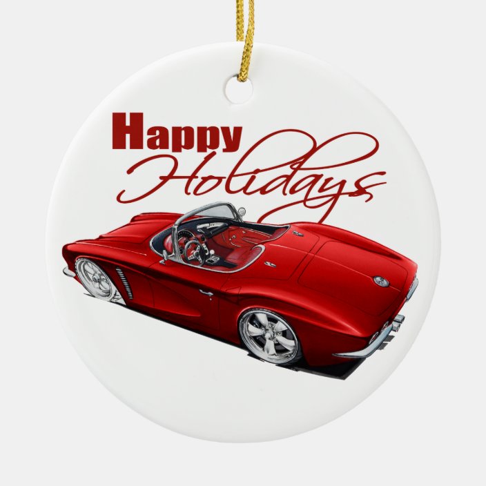 Holiday Muscle Car Ceramic Ornament | Zazzle.com