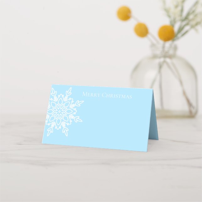 Holiday Name Place Card-Snowflake Card (Front)