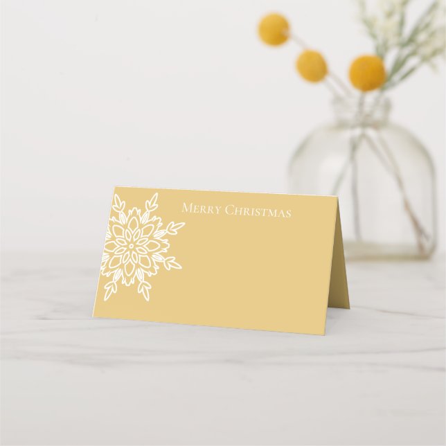 Holiday Name Place Card-Snowflake Place Card (Front)