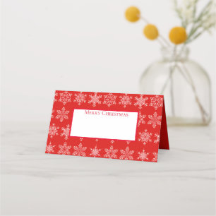 Holiday Name Place Card-Snowflakes Place Card