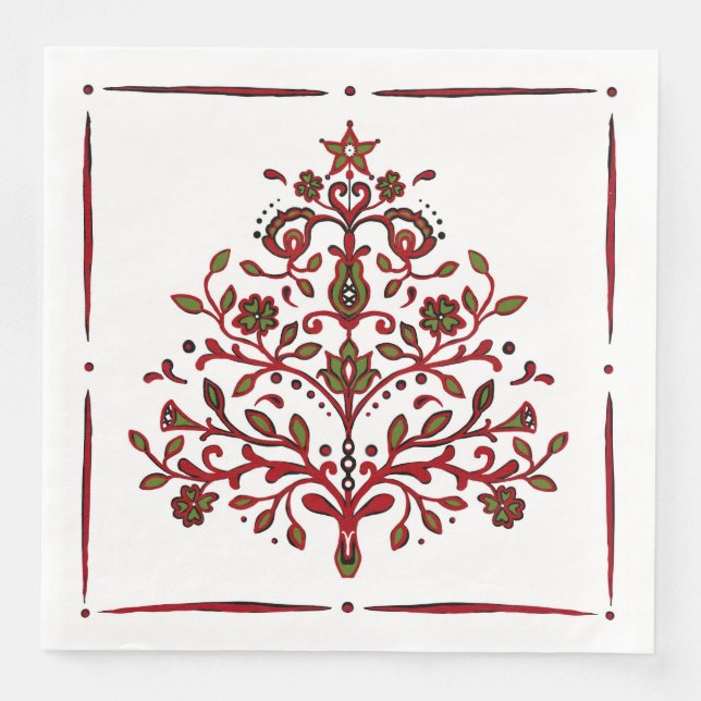 Holiday Napkins Christmas Tree-Scandinavian (Front)