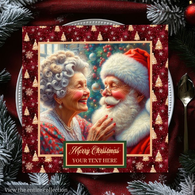 Holiday Napkins Mr. & Mrs. Claus Christmas Trees (Holiday Napkins Mr. & Mrs. Claus Christmas Trees)