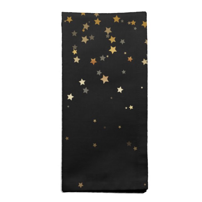Holiday Napkins Set-Gold Stars (Folded)