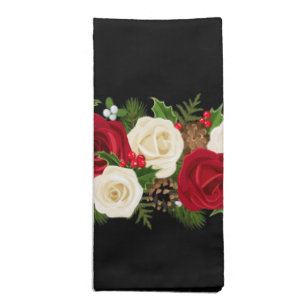 Holiday Napkins Set-Rose Garland
