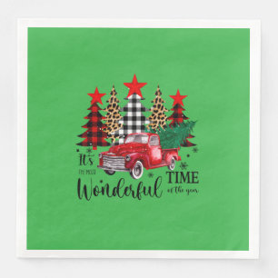 Holiday Napkins "Wonderful Time" Design