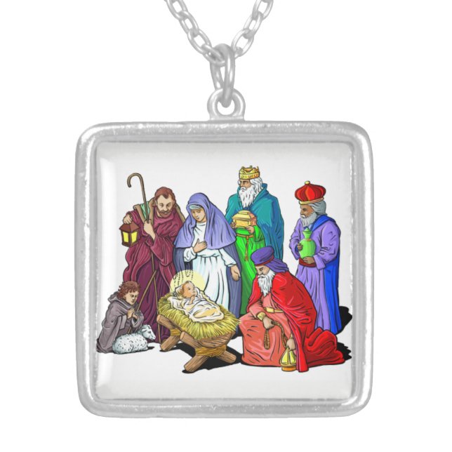 Holiday Nativity Scene Necklace (Front)