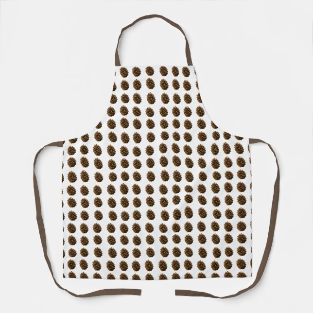 Holiday Nature Pinecone Pattern Apron (Front)