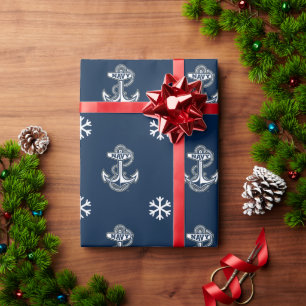 Holiday Naval Academy Anchor Wrapping Paper