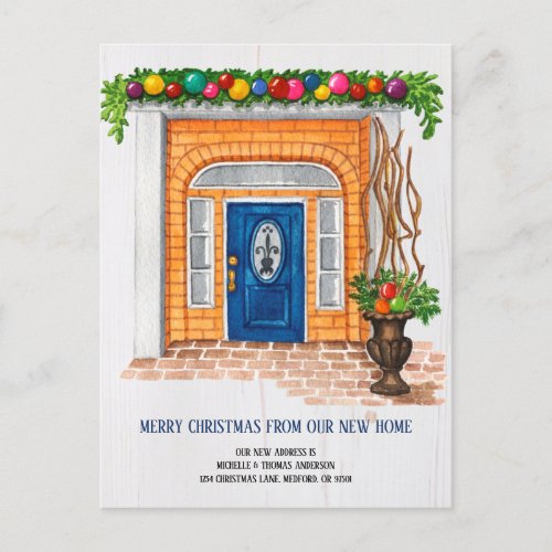Holiday New Address Moving Announcement Postcard