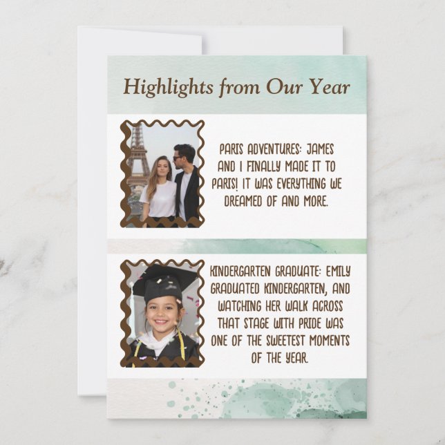 Holiday New Year Highlights Custom Photo Card (Front)
