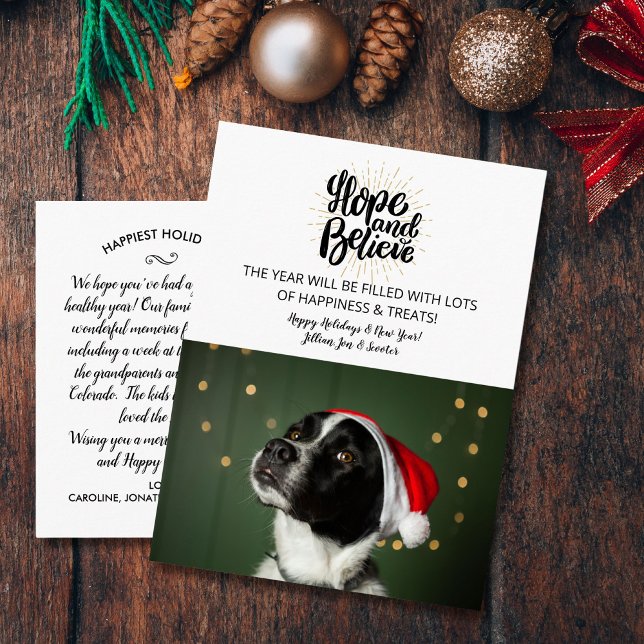 Holiday & New Year Hope & Believe Pet Dog Photo Postcard (Creator Uploaded)