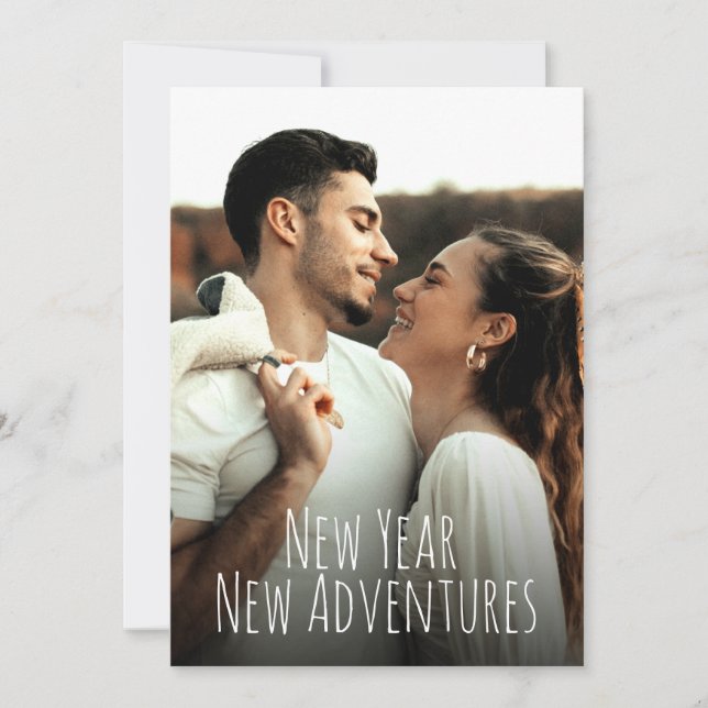 Holiday New Year New Adventures Photo Wedding Save The Date (Front)