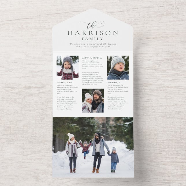 Holiday newsletter family update Christmas card (Inside)
