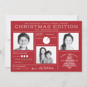 Holiday Newsletter Infographic Funny Christmas Card