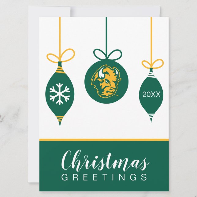 Holiday | North Dakota State Bison Head Card (Front)